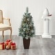 preview thumbnail 5 of 3, 3.5' Frosted Artificial Christmas Tree with 50 Lights in Planter