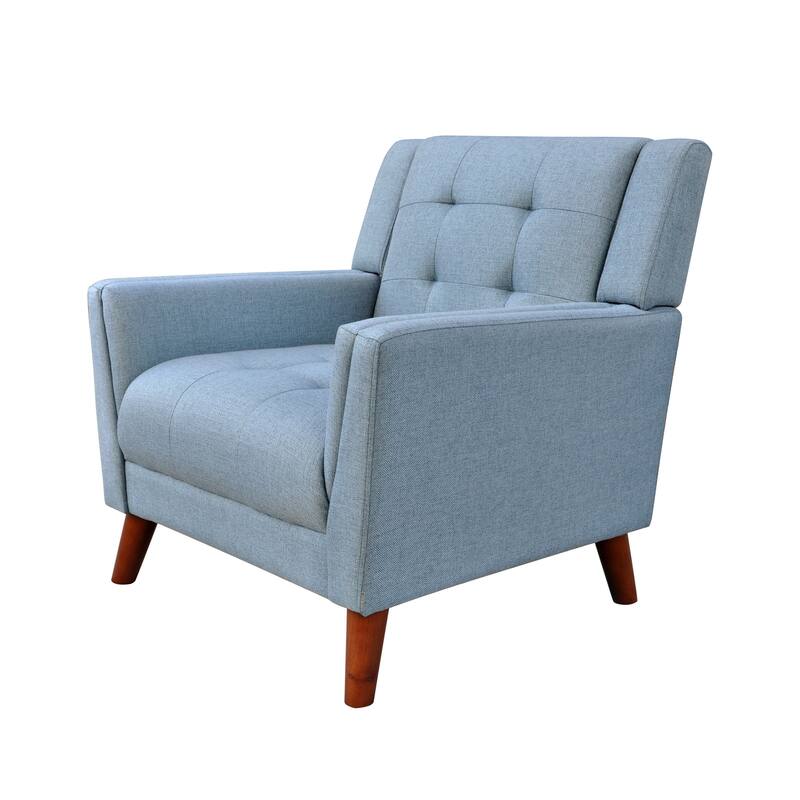 Blue Upholstered Arm Chair Dining Chair Comfortable Seating