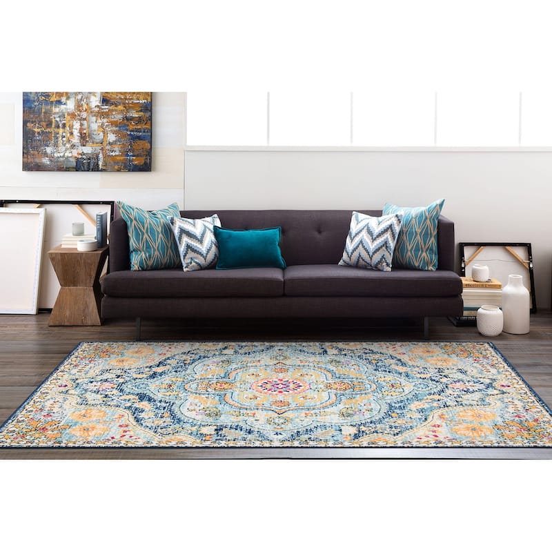 The Curated Nomad Sunset Distressed Vintage Bohemian Rug