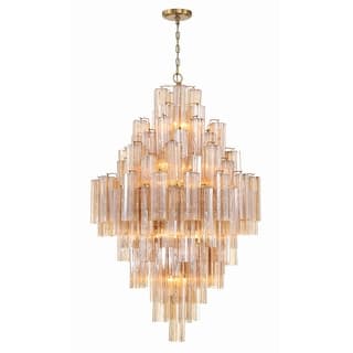 Addis 20 Light Aged Brass Chandelier - 30.5"W x 49.5"H x 30.5"D