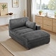 preview thumbnail 89 of 174, 41" W Plush Corduroy Chaise Lounge with Pillows