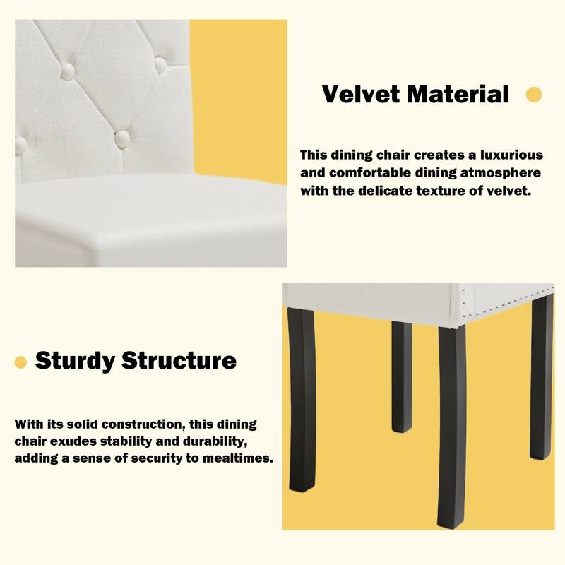 High-Back Tufted Nailhead Upholstered Dining Chairs (Set of 4)