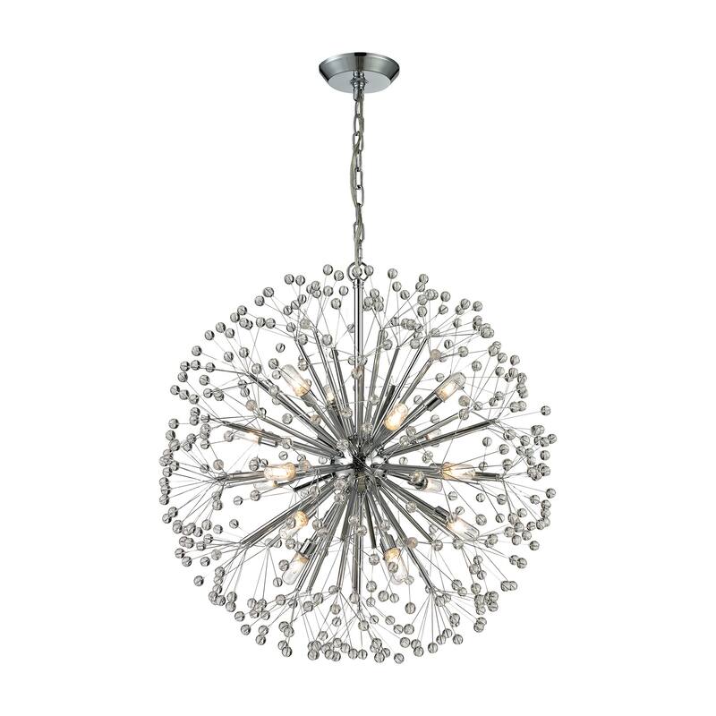 Elk Home Starburst Polished Chrome With Clear S 16 Light Chandelier