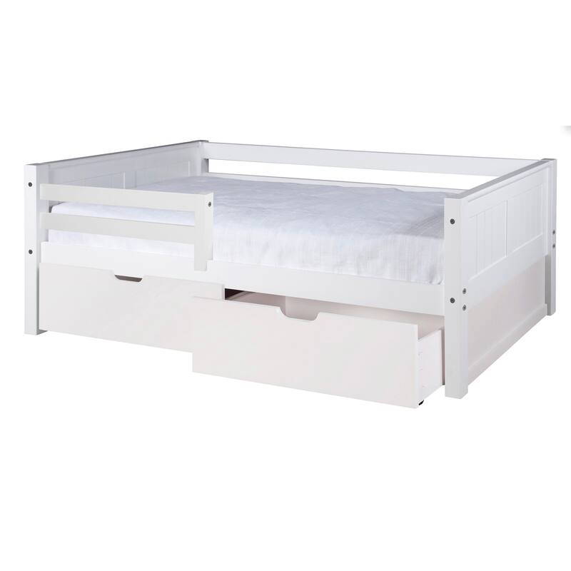 Camaflexi Panel Headboard - Twin Size Day Bed with Front Guard Rail & Drawers