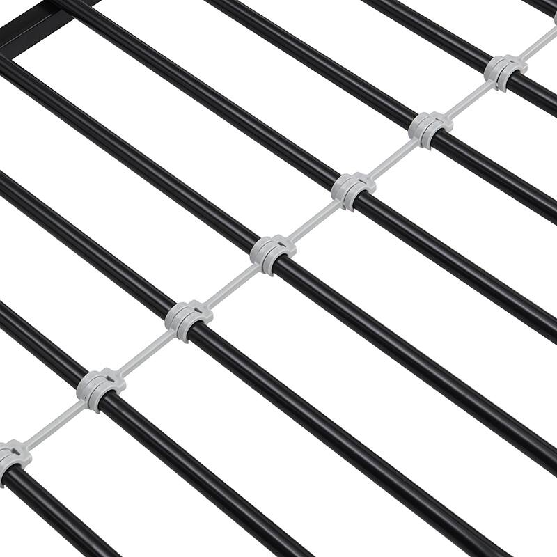 Metal Bunk Bed Twin Over Full Space Saving Steel Frame No Box Spring Needed