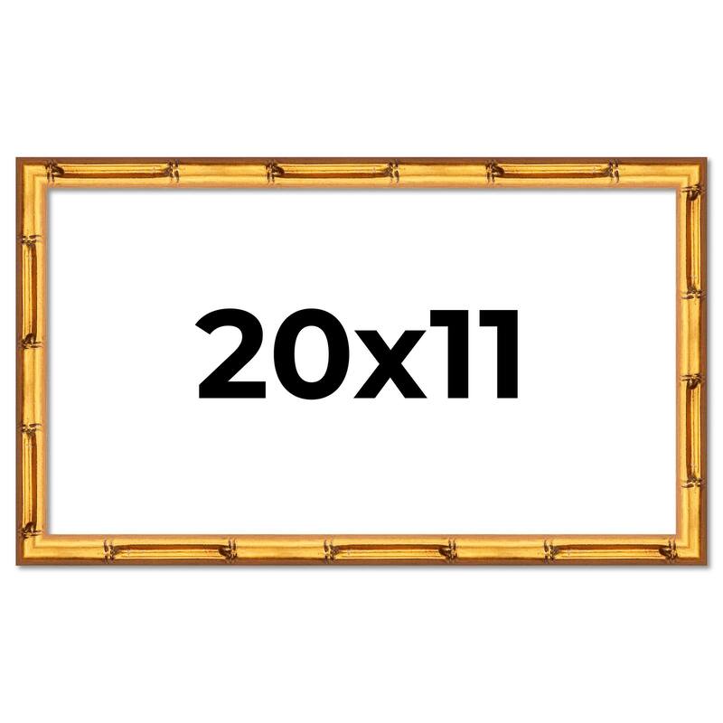 20x11 Frame Gold Bamboo Picture Frame Modern Photo Frame Includes UV Acrylic Shatter Guard Front Acid Free Foam Backing Board
