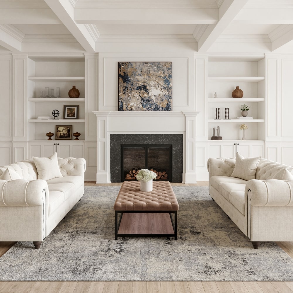 Porch & Den Meadowgrass Distressed Abstract Area Rug