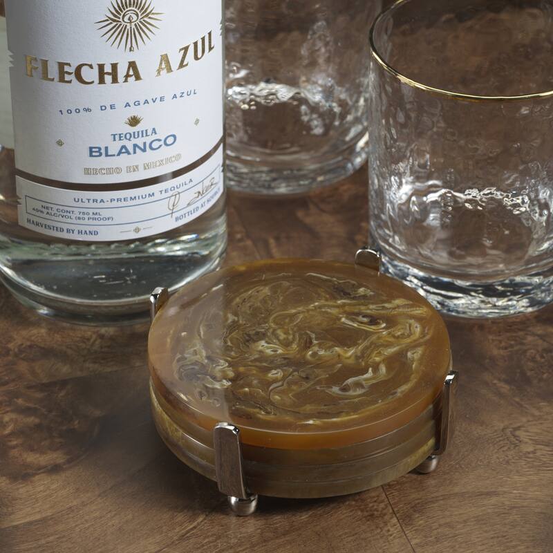 Spiga 4-Piece Set Coasters on Stand