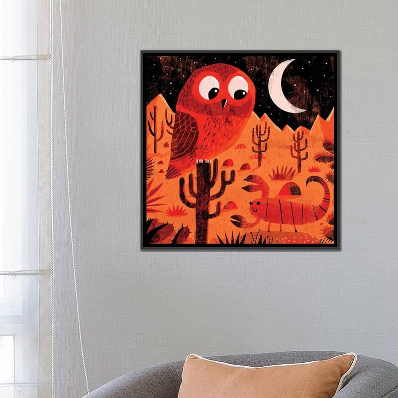 iCanvas "Desert Owl And Scorpion" by Gareth Lucas Framed Canvas Print