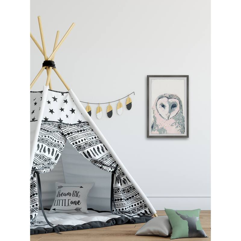 Funky Owl Portrait I Framed Wall Art, Elegant Home Touch - Sophisticated Artwork for Refined Décor