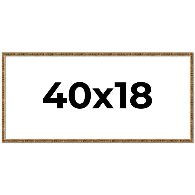 40x18 Frame Gold Solid Wood Picture Frame - Complete Modern Photo