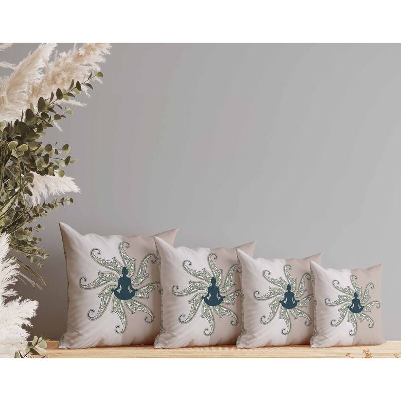 Mystic Silence Indoor/Outdoor Reversible Throw Pillow Pink and Platinum