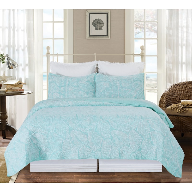 Blue Tropics Quilt Set