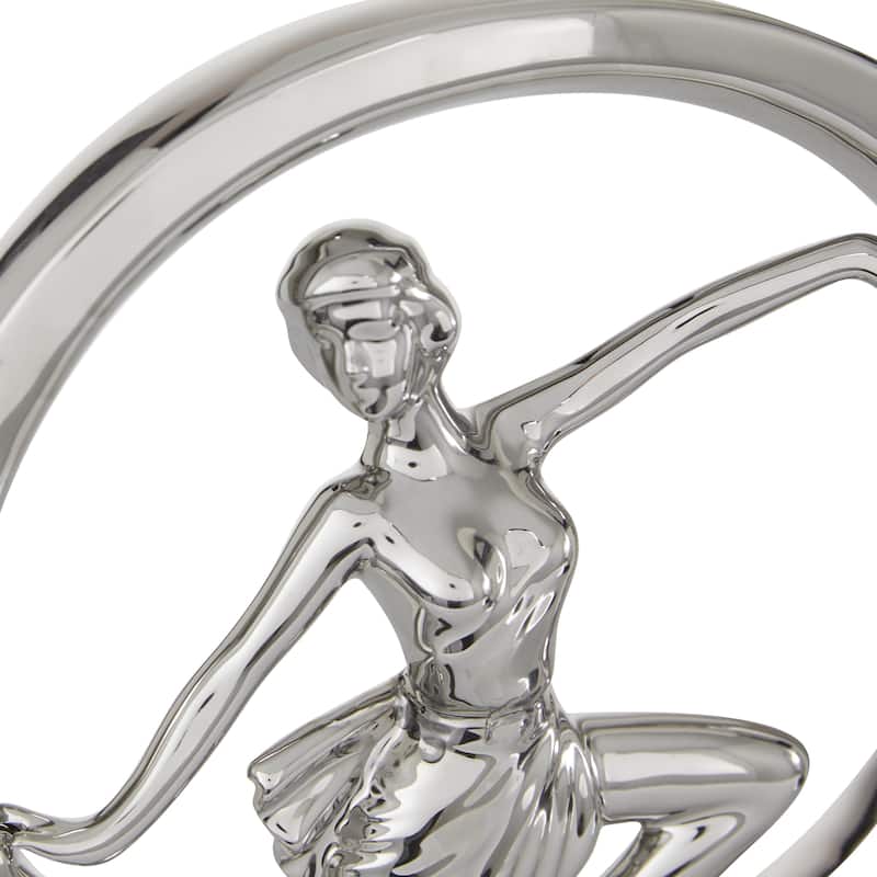 Ceramic Dancer Sculpture - Set of 2 Silver - Roche River Decor