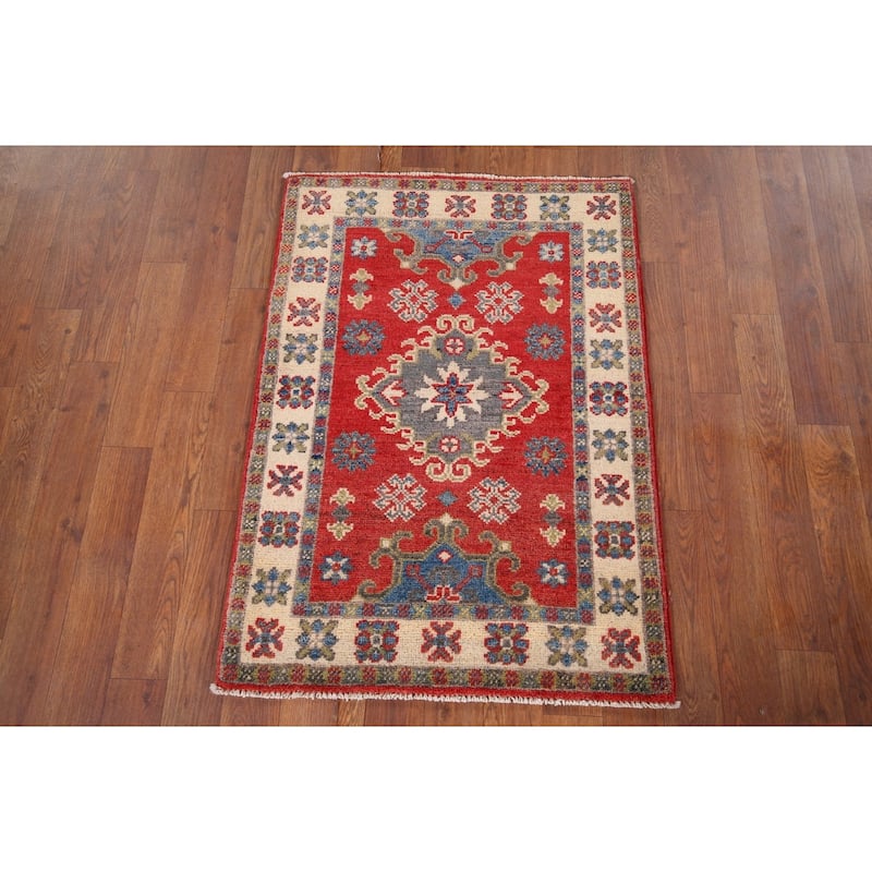 Red Kazak Accent Rug Handmade Wool Carpet - 2'2" x 3'0"