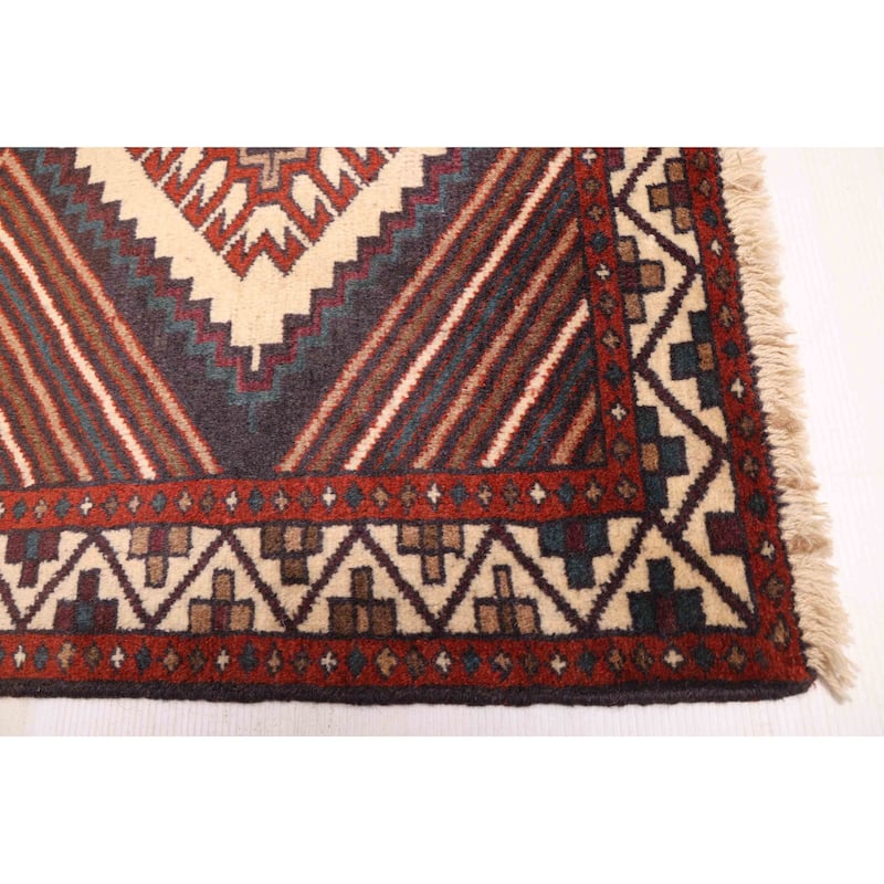 ECARPETGALLERY Hand-knotted Melis Vintage Cream Wool Rug - 4'2 x 5'6