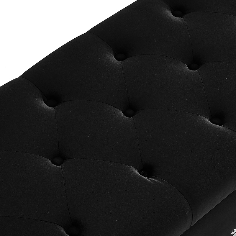 Modern Storage Bench with Wooden Legs, 48 Inch Upholstered Ottoman Bench Velvet End of Bed Stool, Entryway Bench