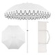 preview thumbnail 7 of 18, Horizon Coastal Scalloped Edge Beach Umbrella with Fringe, Push-Button Tilt, UV 50 Outdoor Canopy and Portable Carry Bag