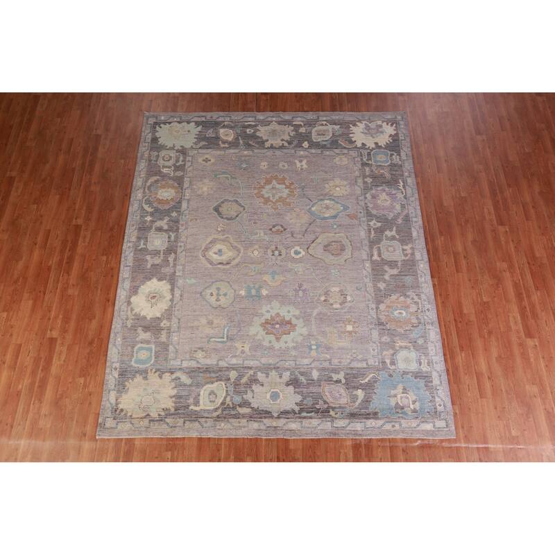 Grey Oushak Turkish Area Rug Handmade Vegetable Dye Wool Carpet - 8'1" x 9'9"