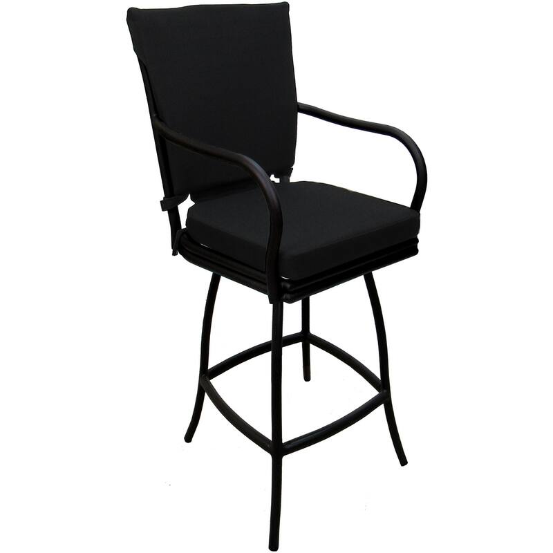 Outdoor or Indoor Counter 26", 30" or Extra Tall 34" Bar Stool - Ofir - Black - Black - Counter Height