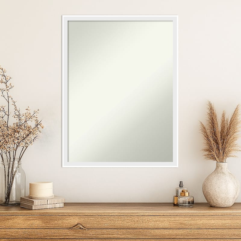 Incline Non-Beveled Wood Framed Wall Mirror
