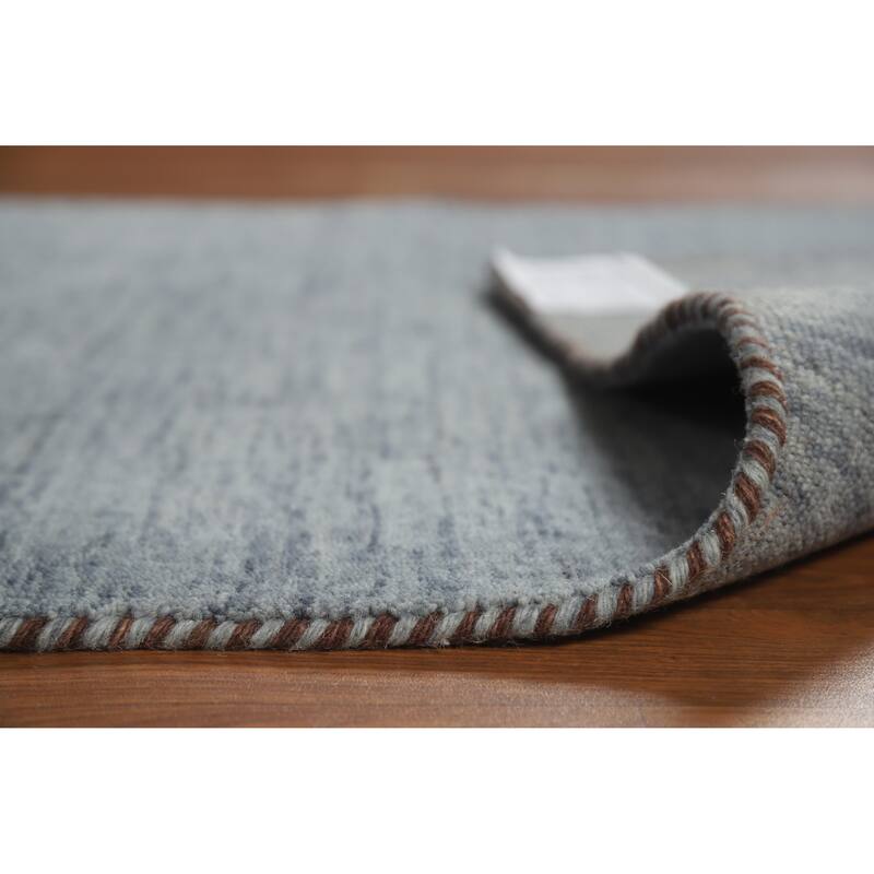 Tribal Blue Gabbeh Indian Rug Hand-Knotted Wool Carpet - 3'0" x 4'11"