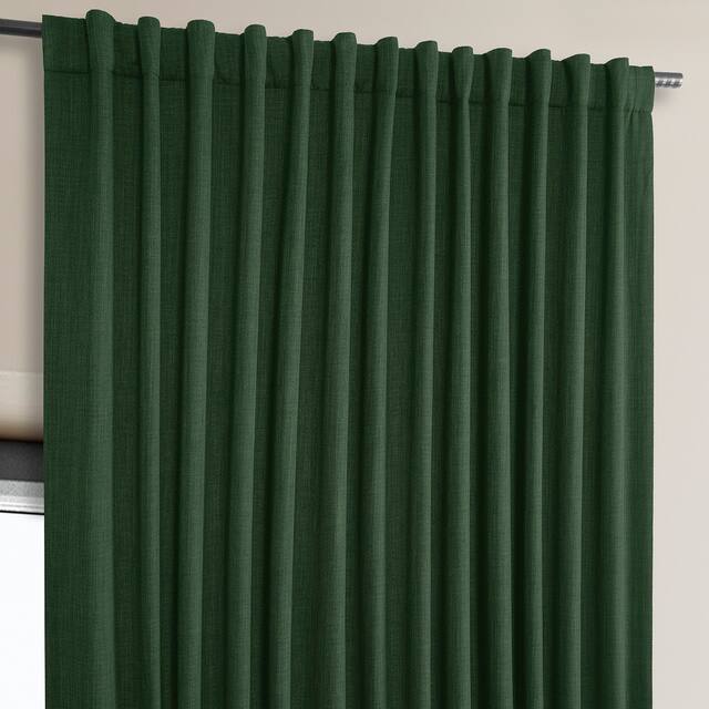 Exclusive Fabrics Faux Linen Extra Wide Room Darkening Curtain Panel