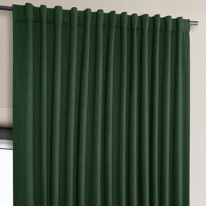 Exclusive Fabrics Faux Linen Extra Wide Room Darkening Curtain Panel