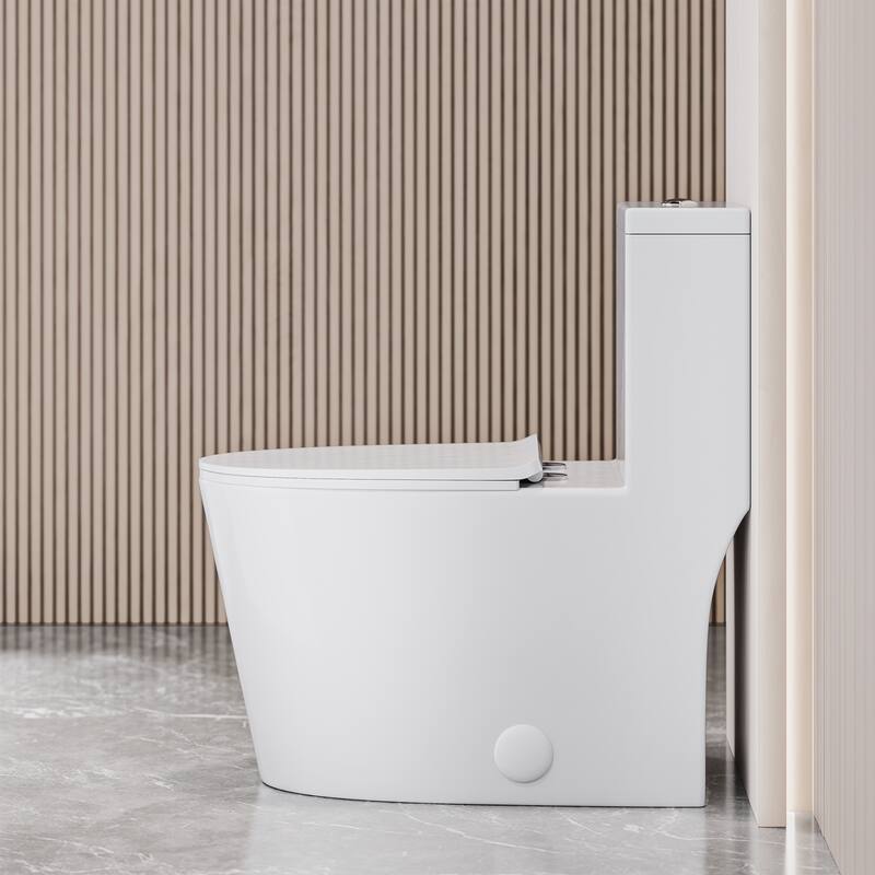 Swiss Madison Dreux High Efficiency One Piece Elongated Toilet with 0.8 GPF Water Saving Elite Technology - White