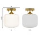 preview thumbnail 17 of 16, River of Goods Ignace Brushed Gold Metal 10.25-Inch Ceiling Light with Frosted White Glass Globe Shade