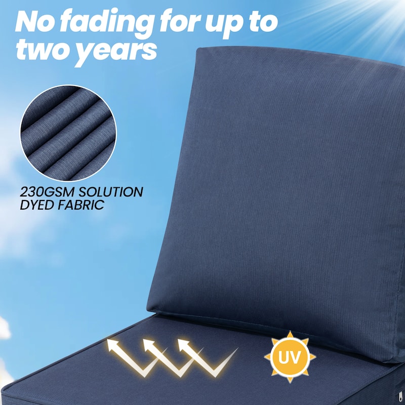 21 W in x 22 D in Outdoor Deep Seat Chair Cushion Set Dining Patio Chair Pad Set