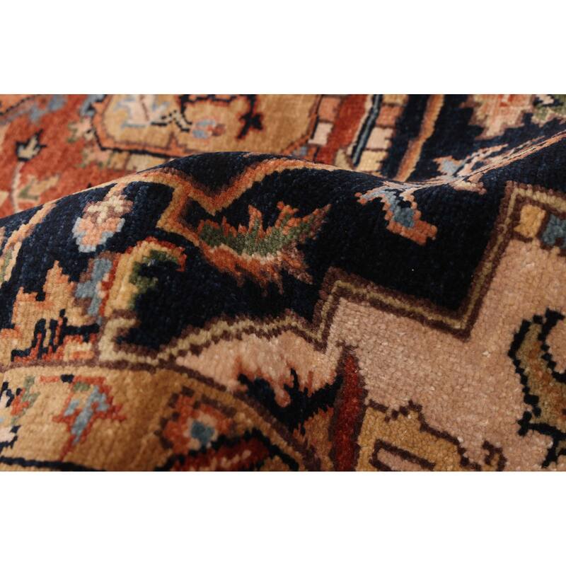 ECARPETGALLERY Hand-knotted Jules Sultane Dark Navy Wool Rug - 7'11 x 9'11