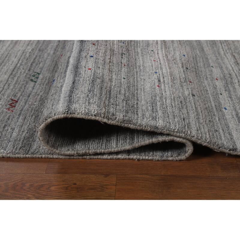 Gabbeh Oriental Area Rug Hand-Knotted Tribal Silk Carpet - 9'5" x 11'10"