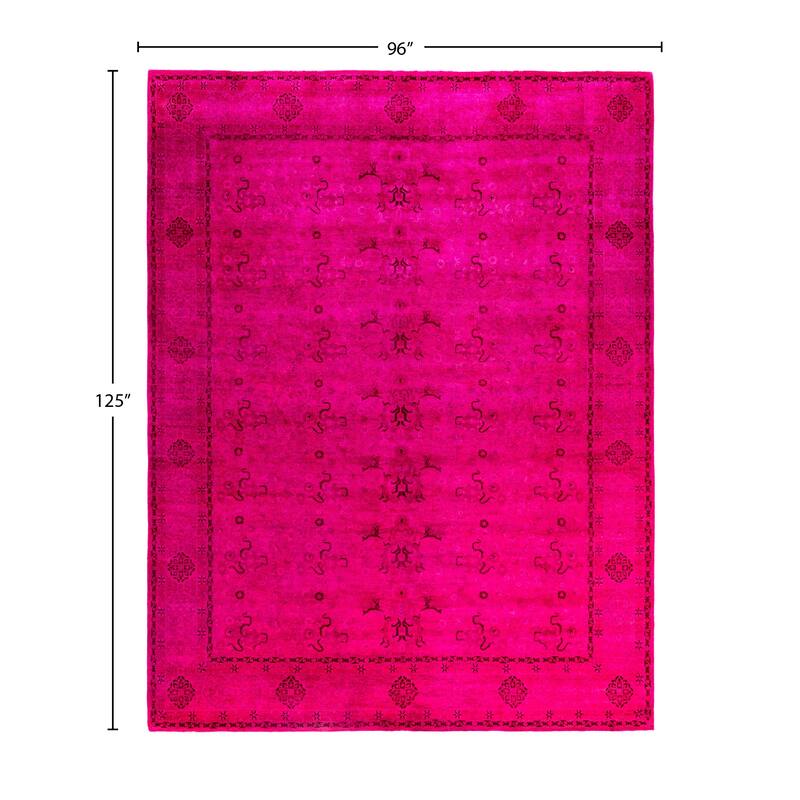 Overdyed One-of-a-Kind Hand-Knotted Area Rug - Pink - 8' 0" x 10' 5"