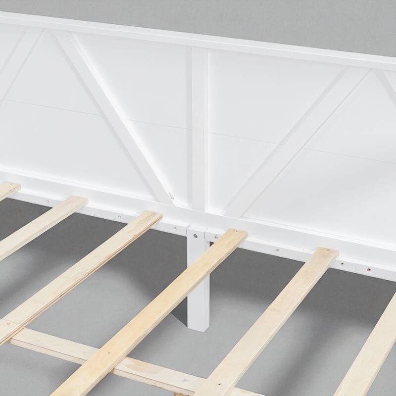 Twin/Full Size Wood Daybed Frame with Storage Space, Modern Sofa Bed with Backrest, No Box Spring Required