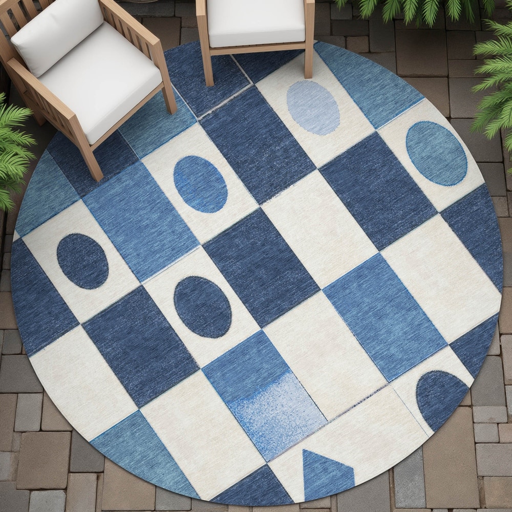 Machine Washable Indoor/Outdoor Casual Contemporary Chantille Rug