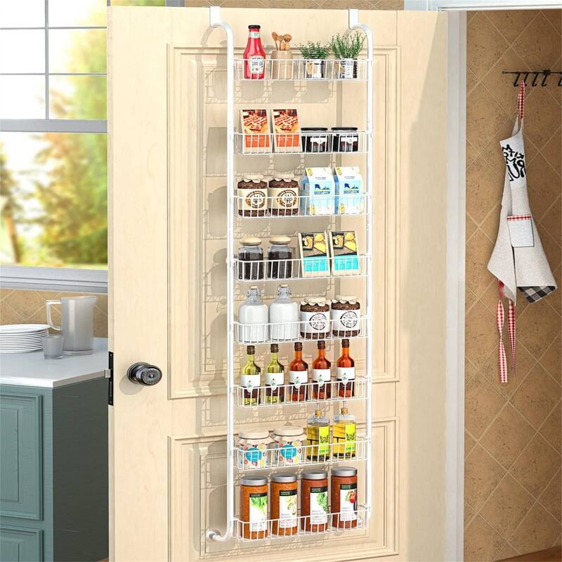 8 Tier Over The Door Pantry Organizer - 17"D x 9"W x 5"H