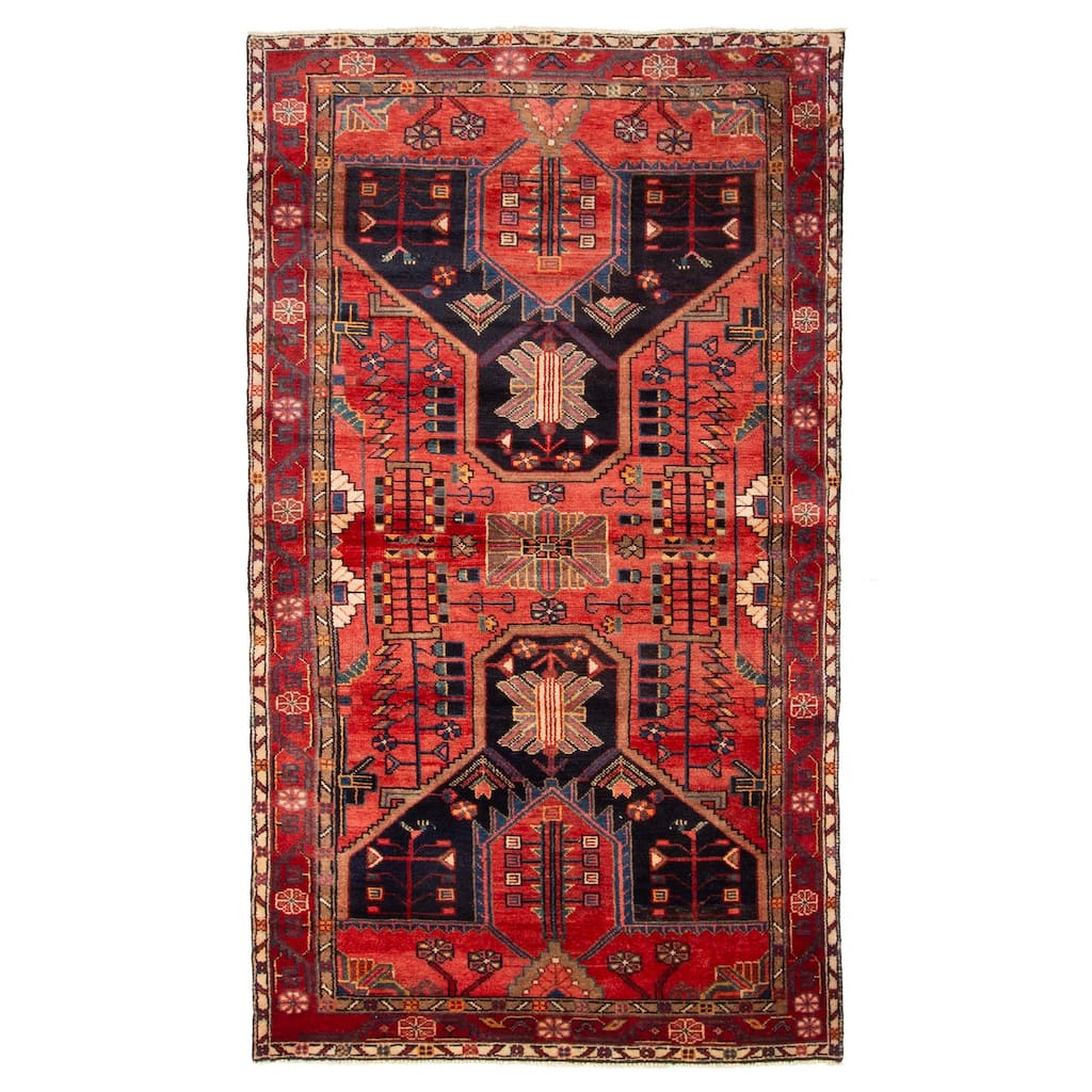 ECARPETGALLERY Hand-knotted Anatolian Vintage Red Wool Rug - 4'0 x 6'11