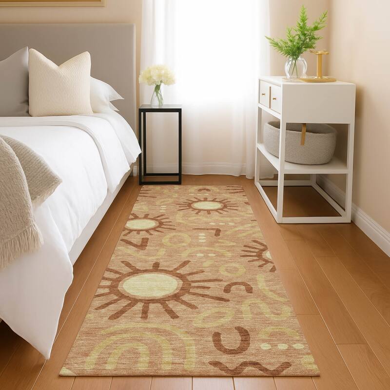 Machine Washable Indoor/ Outdoor Modern Sol Chantille Rug
