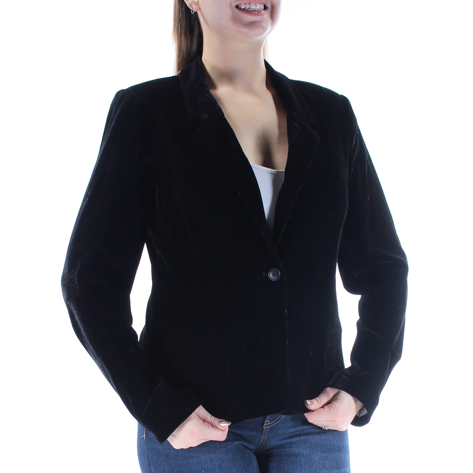 women's black velvet evening jacket