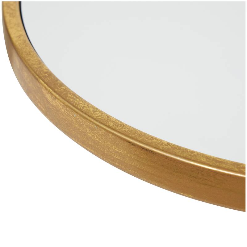 Gold Metal Contemporary Accent Table with Mirrored Glass Top