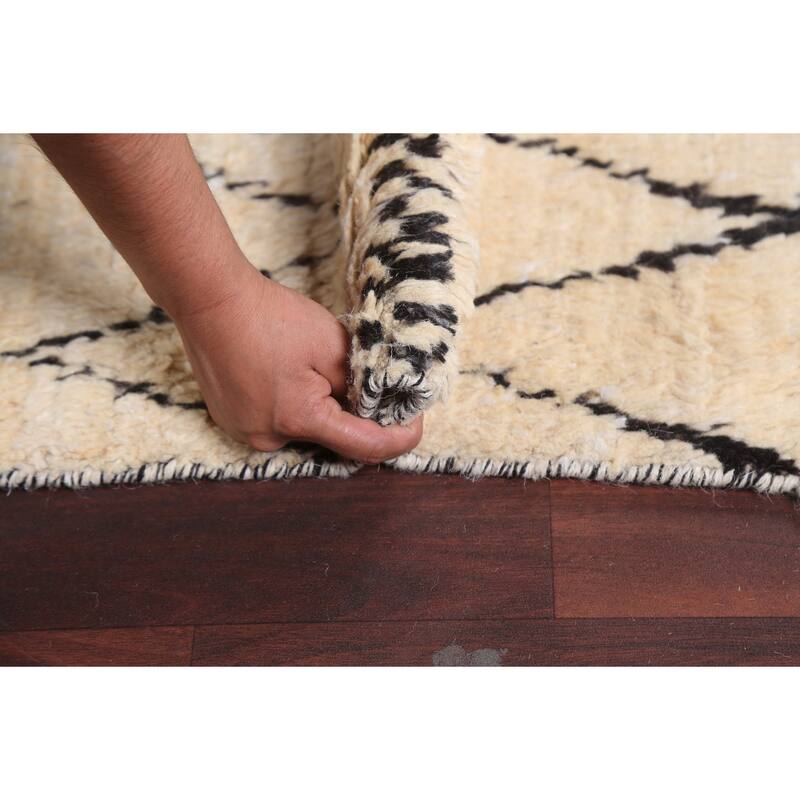 Trellis Moroccan Oriental Wool Area Rug Hand-knotted Decorative Carpet - 5'11" x 9'5"