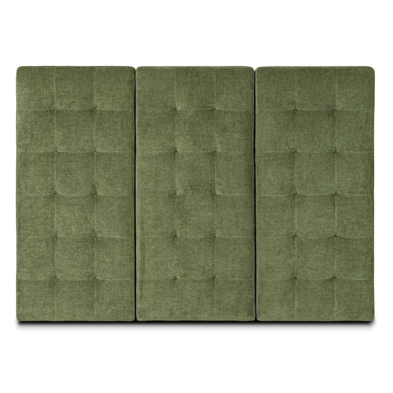 Poly & Bark Napa Fabric Headboard in Distressed Green Velvet - Queen