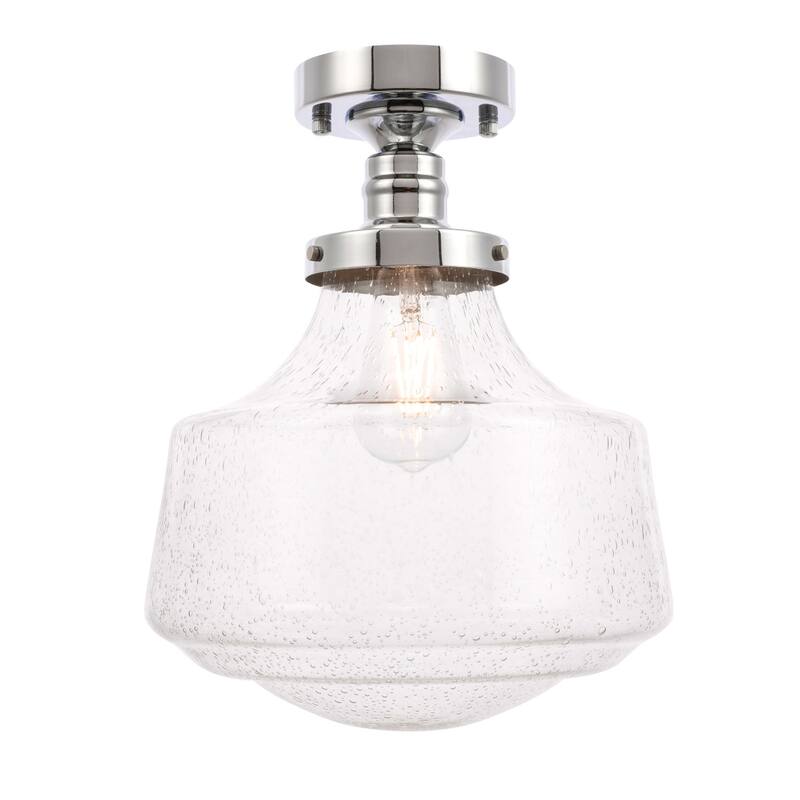 Klyle 1-Light Clear Bubble Glass Flush mount