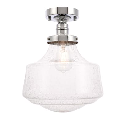 Klyle 1-Light Clear Bubble Glass Flush mount