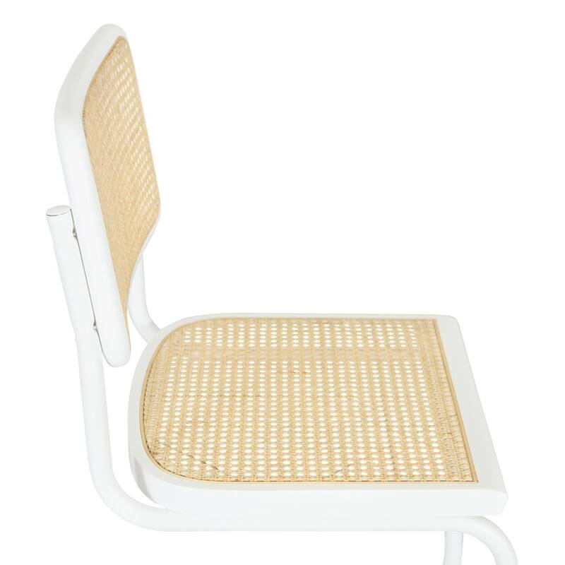 Breuer Chair Company Marcel Breuer Cesca Cane Cantilever Side Chair w/ White Steel Frame (Various Wood & Cane Colors)