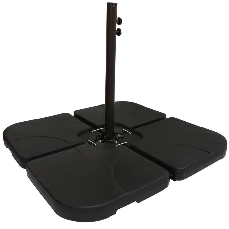 4-Piece 230 lbs.Plastic Free Standing Patio Umbrella Base - Black
