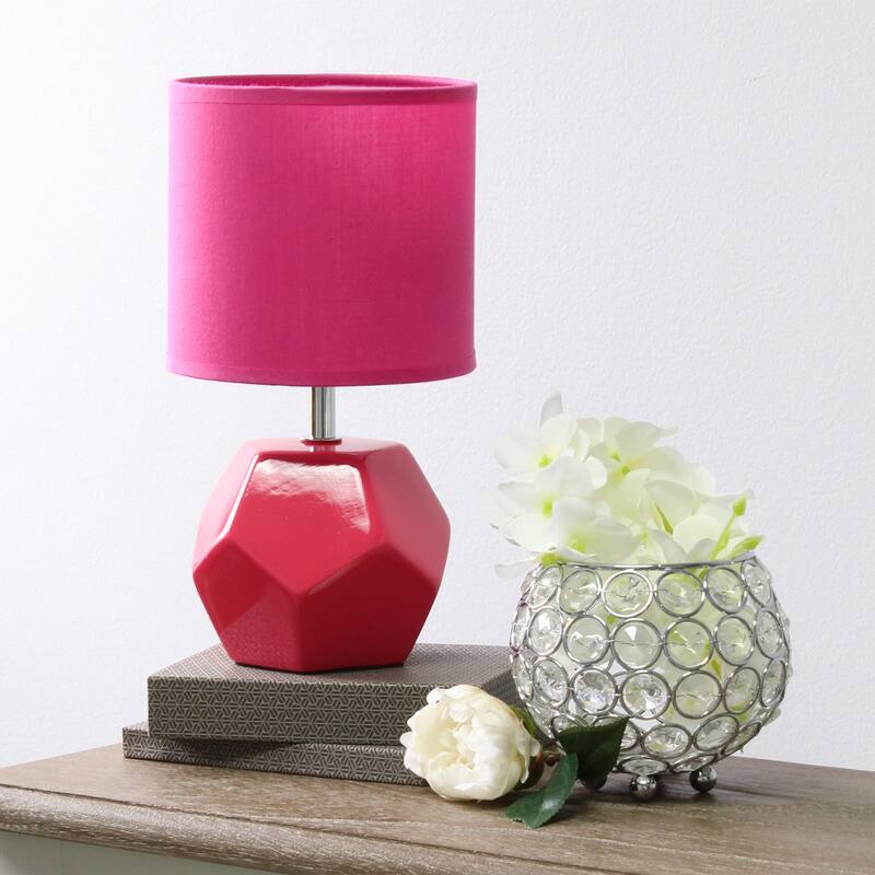 10.24 in. Pink Finish Table Lamp with Pink Shade, Sturdy Table Lamp for Living Rooms and Bedrooms