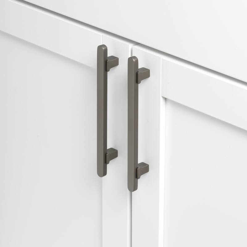 GlideRite 5 inch Center Solid Flat Bar Pull Cabinet Hardware Handle, 4842-128-GPH