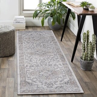 Tain Rug Design 2X8 Modern Non-Shedding Stylish and Tain Resistant Area Rug,Ivory - 2 ...